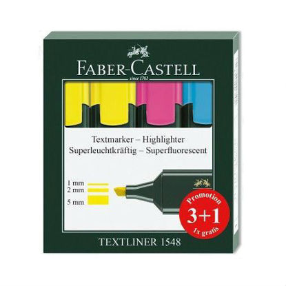 Resim Faber-Castell 1548 Fosforlu Kalem 3+1Takım