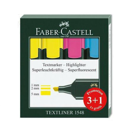 Faber-Castell 1548 Fosforlu Kalem 3+1Takım. ürün görseli