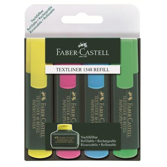 Faber-Castell 1548 Fosforlu Kalem 4'lü Poşet. ürün görseli