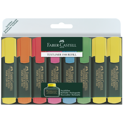 Resim Faber-Castell 1548 Fosforlu Kalem 6+2'li Poşet