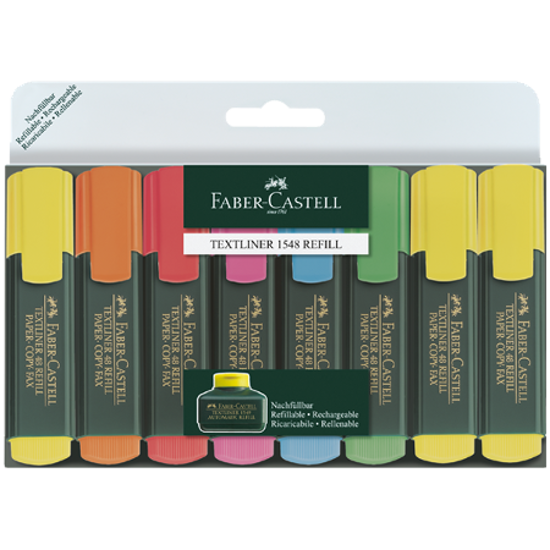 Faber-Castell 1548 Fosforlu Kalem 6+2'li Poşet. ürün görseli