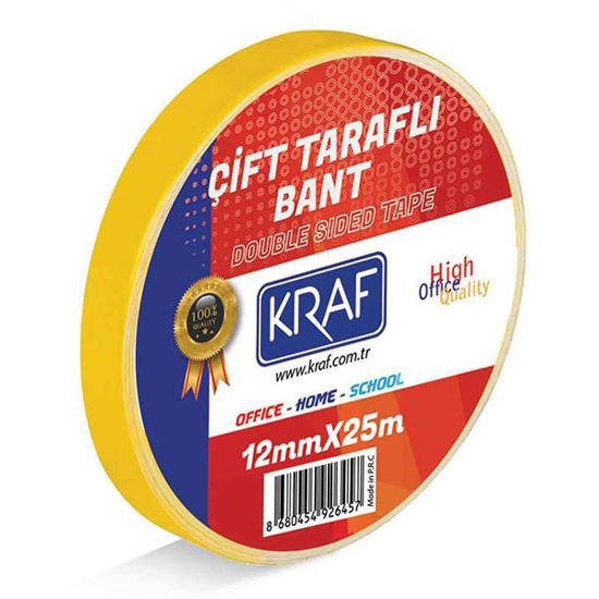 Kraf 2512G Çift Taraflı Bant 12mm x 25mt.. ürün görseli