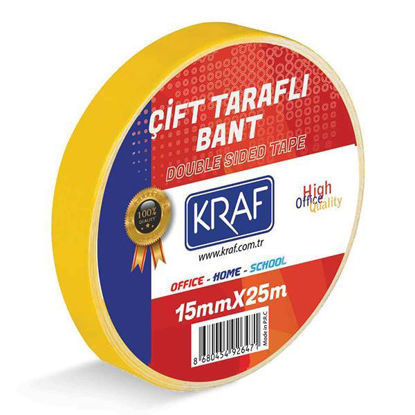 Resim Kraf 2515G Çift Taraflı Bant 15mm x 25mt.