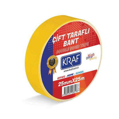 Resim Kraf 2525G Çift Taraflı Bant 25mm x 25mt.