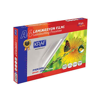 Resim Kraf 2124 Laminasyon Filmi Parlak A4 125 Mic.100'lü
