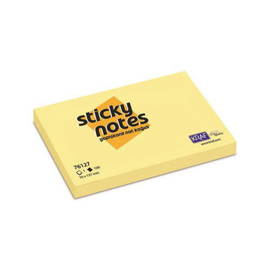 Kraf 76127 Yapışkanlı Not Kağıdı 76x127mm Sarı 100 Yaprak. ürün görseli