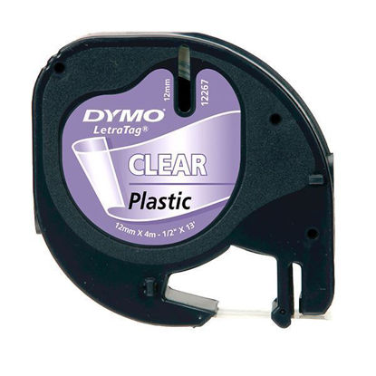 Resim Dymo 12268 Letratag Pls. Şerit Etiket 12mmx4mt Şeffaf