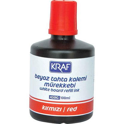 Resim Kraf 450G Beyaz Tahta Kalemi Mürekkebi 100ml. Kırmızı