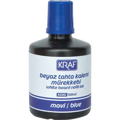 Resim Kraf 450G Beyaz Tahta Kalemi Mürekkebi 100ml. Mavi