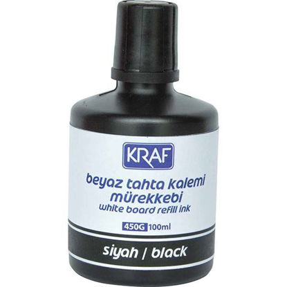 Resim Kraf 450G Beyaz Tahta Kalemi Mürekkebi 100ml. Siyah