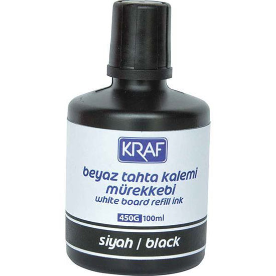 Kraf 450G Beyaz Tahta Kalemi Mürekkebi 100ml. Siyah. ürün görseli