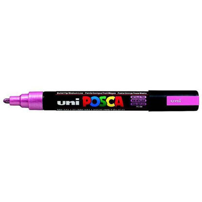 Resim Uni- Ball PC-5M Posca Poster Marker 1.8-2.5mm Metalik Pembe