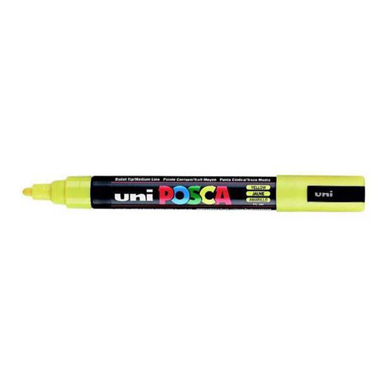 Uni- Ball PC-5M Posca Poster Marker 1.8-2.5mm Parlak Sarı. ürün görseli