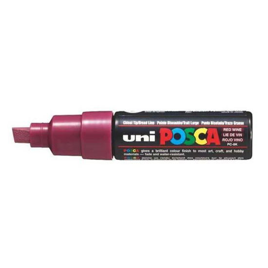 Uni- Ball PC-8K Posca Poster Marker 0.8mm Parlak Şarap Kırmızısı. ürün görseli