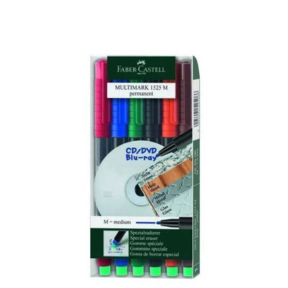 Resim Faber-Castell 1525 Asetat Kalemi (M) 1.0mm.6'lı Set