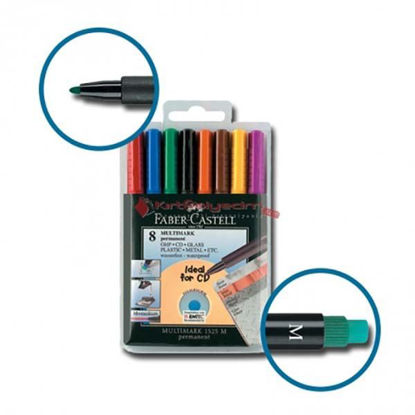 Resim Faber-Castell 1525 Asetat Kalemi (M) 1.0mm.8'li Set