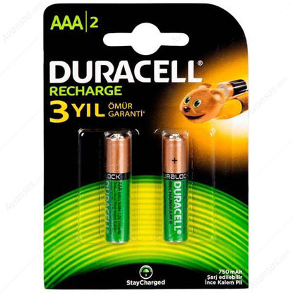 Resim Duracell Alkallin Kalem Pil Şarjl Edilebilir AAA 850 2'li