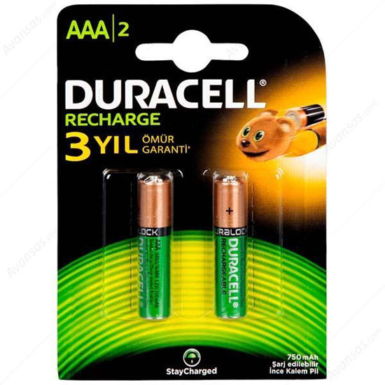 Duracell Alkallin Kalem Pil Şarjl Edilebilir AAA 850 2'li. ürün görseli
