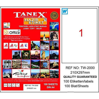 Resim Tanex TW-2000 Laser Etiket 210x297mm