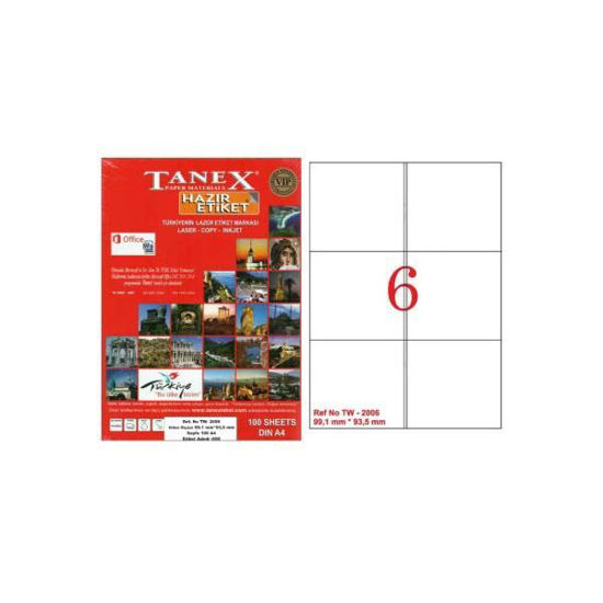 Tanex TW-2006 Laser Etiket  99.1x93.1mm. ürün görseli