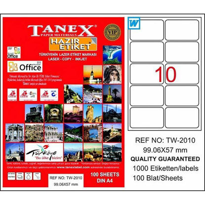 Resim Tanex TW-2010 Laser Etiket 99.06x57mm