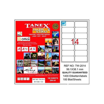 Resim Tanex TW-2014 Laser Etiket 99.1x38.1mm