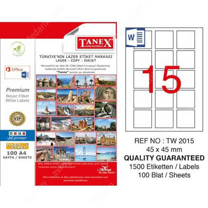 Resim Tanex TW-2015 Laser Etiket 45x45mm
