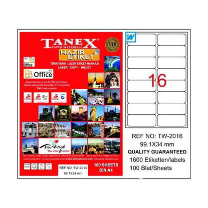 Resim Tanex TW-2016 Laser Etiket 99.1x34mm