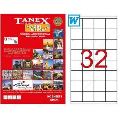 Resim Tanex TW-2032 Laser Etiket 52.5x35mm