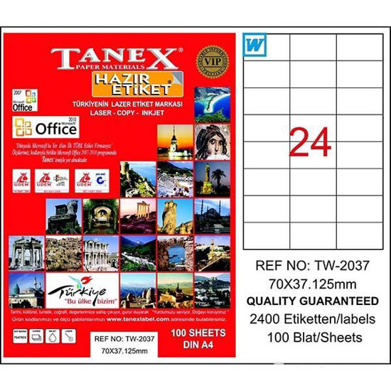 Tanex TW-2037 Laser Etiket 70x37.125mm. ürün görseli