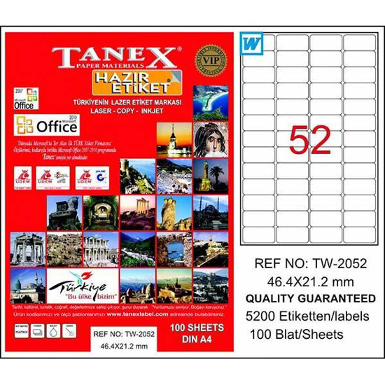Tanex TW-2052 Laser Etiket 46.4x21.2mm. ürün görseli