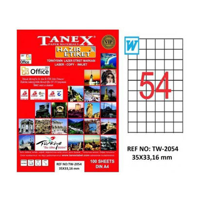 Resim Tanex TW-2054 Laser Etiket 35x33.16mm
