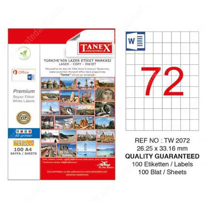 Resim Tanex TW-2072 Laser Etiket 26x33mm