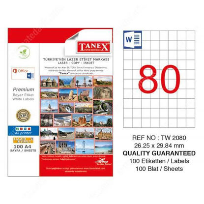 Resim Tanex TW-2080 Laser Etiket 26.25x29.7mm