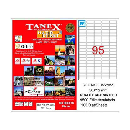 Resim Tanex TW-2095 Laser Etiket 30x12mm