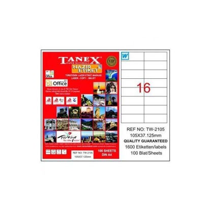Resim Tanex TW-2105  Laser Etiket 105x37.125mm