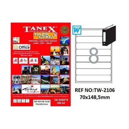Resim Tanex TW-2106 Laser Etiket 70x148.5mm