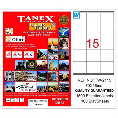 Resim Tanex TW-2115 Laser Etiket 70x56mm