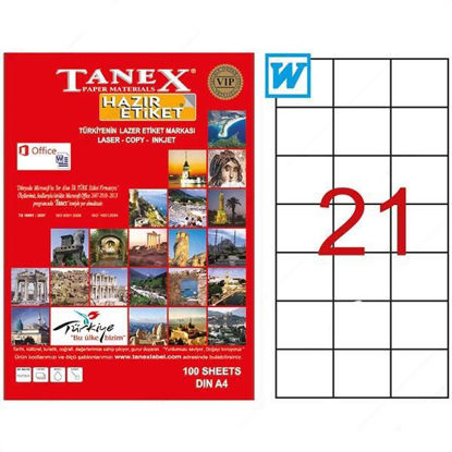 Resim Tanex TW-2124 Laser Etiket 70x42.43mm