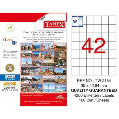 Resim Tanex TW-2154 Laser Etiket 35.42.64mm