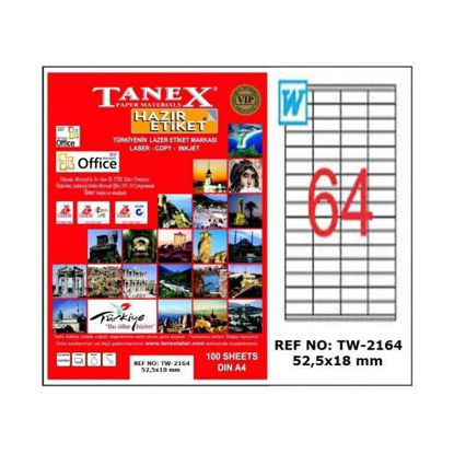Resim Tanex TW-2164 Laser Etiket 52.5x18mm