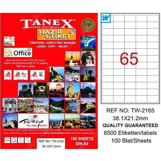Tanex TW-2165 Laser Etiket 38.1x21.2mm. ürün görseli