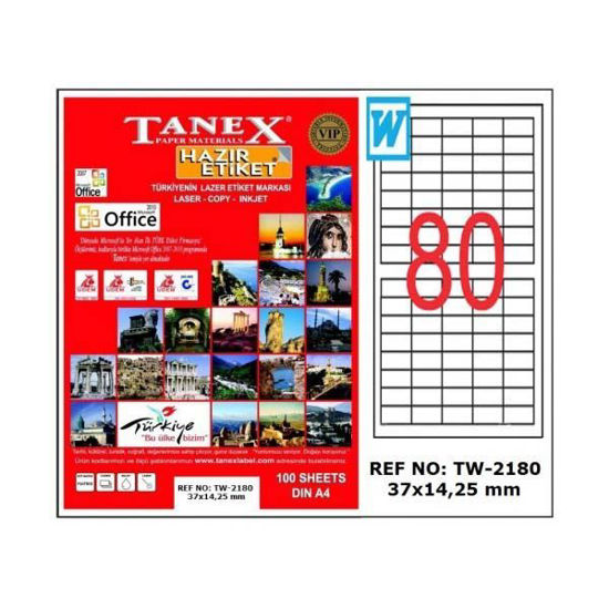 Tanex TW-2180 Laser Etiket 37x14.25mm. ürün görseli