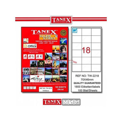 Resim Tanex TW-2218 Laser Etiket 70x46mm