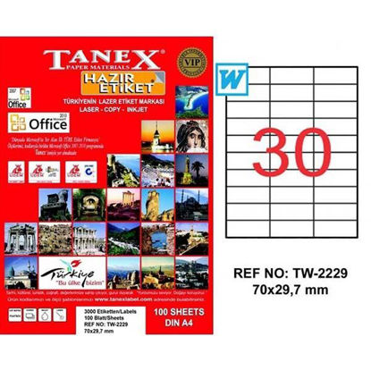 Resim Tanex TW-2229 Laser Etiket 70x29.7mm