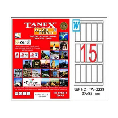 Resim Tanex TW-2238 Laser Etiket 37x85mm
