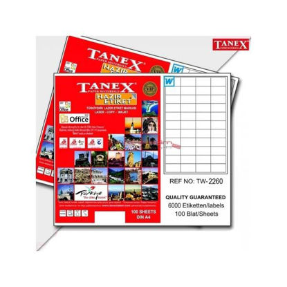 Resim Tanex TW-2260 Laser Etiket 40x24mm