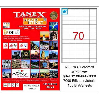 Resim Tanex TW-2270 Laser Etiket 40x20mm