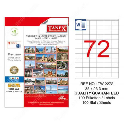 Resim Tanex TW-2272 Laser Etiket 35x23.3mm