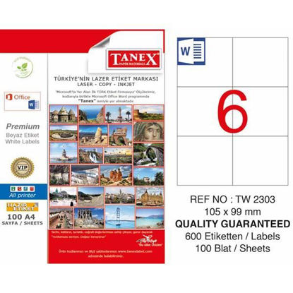 Resim Tanex TW-2303 Laser Etiket 105x99mm